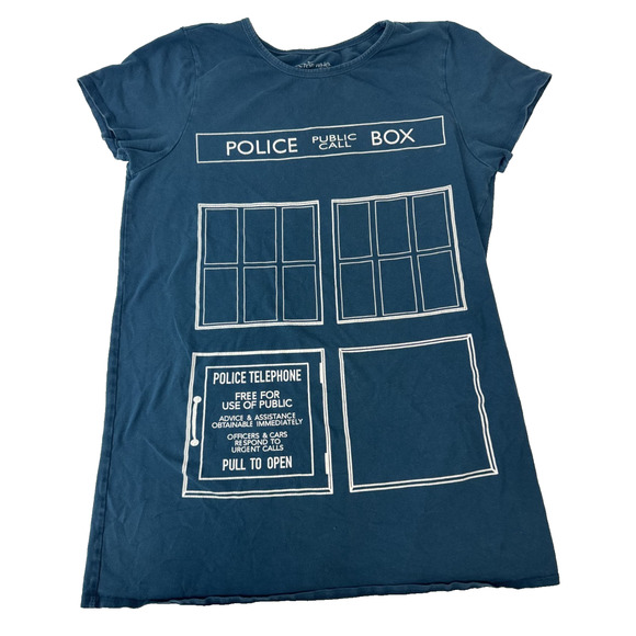 Dr. Who Her Universe TARDIS T-Shirt Dress Sci-Fi Blue 95% Cotton XL - Picture 1 of 6